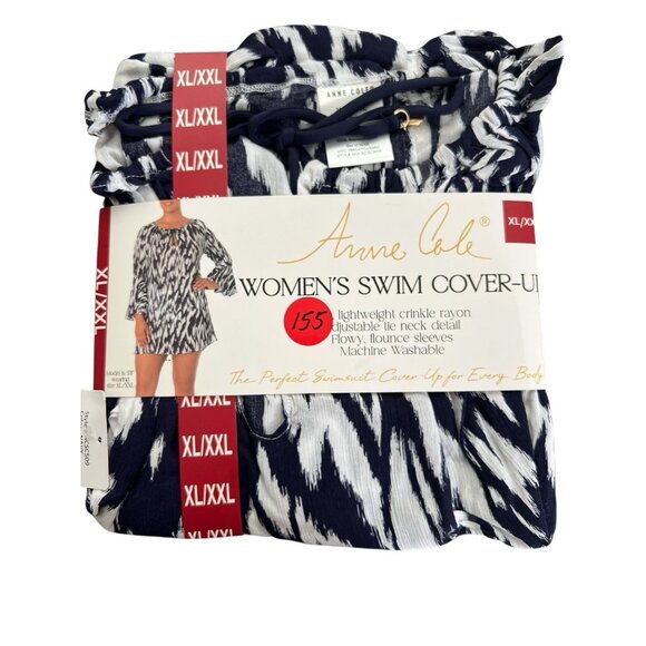 Anne Cole Other - Anne Cole Women's Navy/White Swim Cover-Up Size XL/XXL